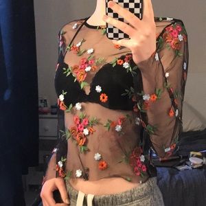 Floral Mesh long sleeve
